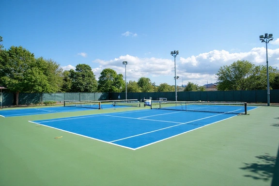 Hard court tennis facility with modern amenities