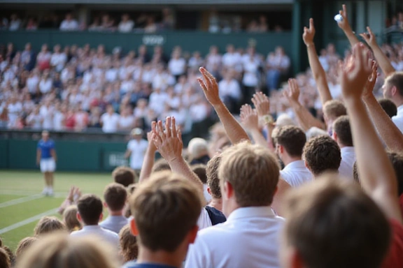 Crowd watching a tennis match