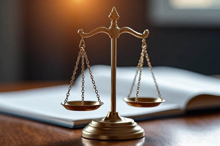 Legal scales balancing justice